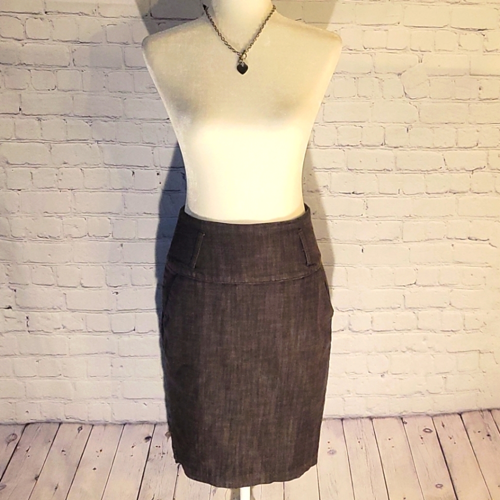 High Waisted Charcoal Pencil Skirt Size 9